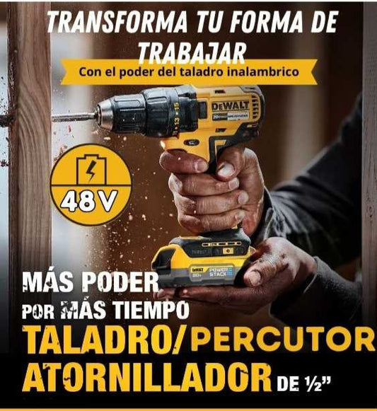 Taladro Inalámbrico +48V Doble bacteria Dewalt + MAS REGALO GRATIS