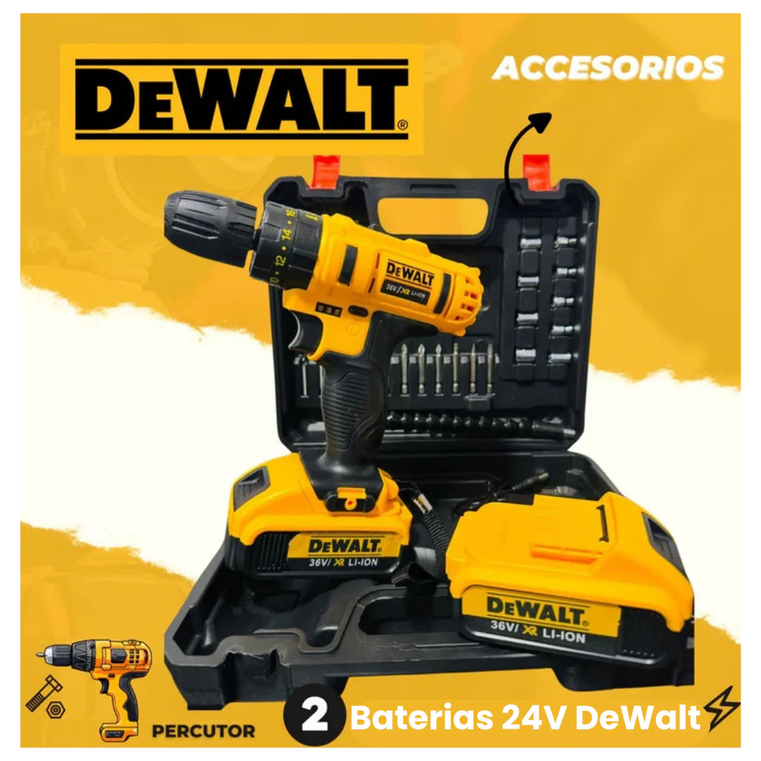 Taladro Inalámbrico +48V Doble bacteria Dewalt + MAS REGALO GRATIS